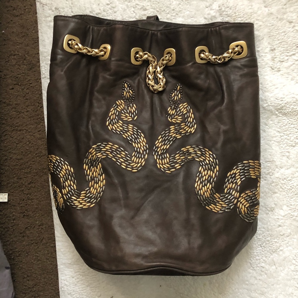 thomas wylde snake brown backpack/bag